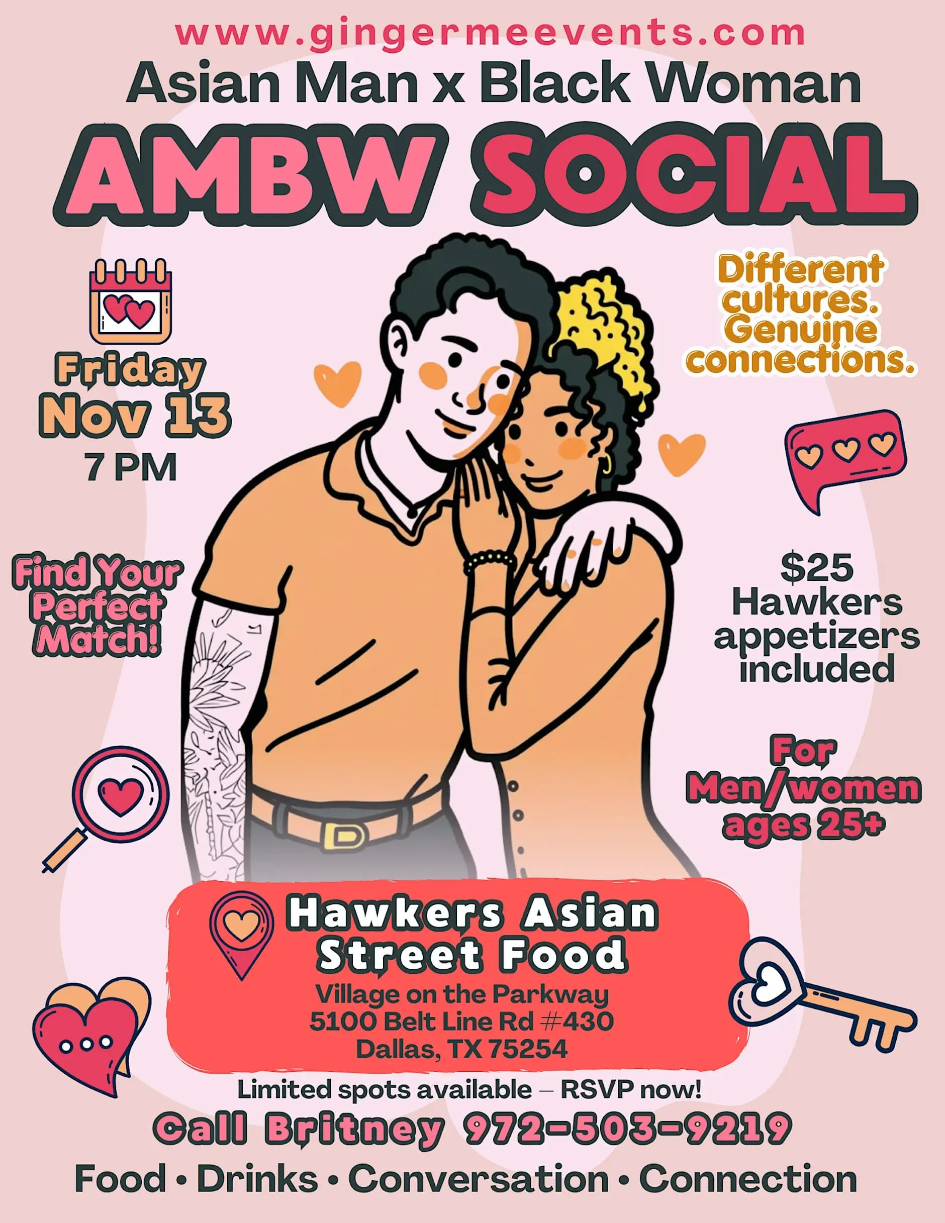 Asian Man & Black Woman Social