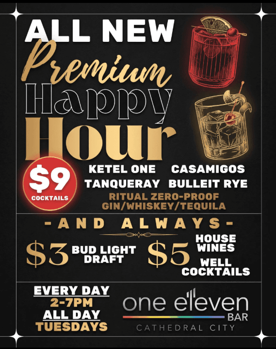 10.22 - Happy Hour every day 2-7pm and ALL NIGHT on Tuesdays!