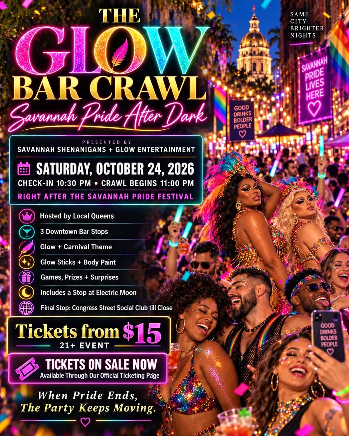 The Glow Bar Crawl: Savannah Pride After Dark