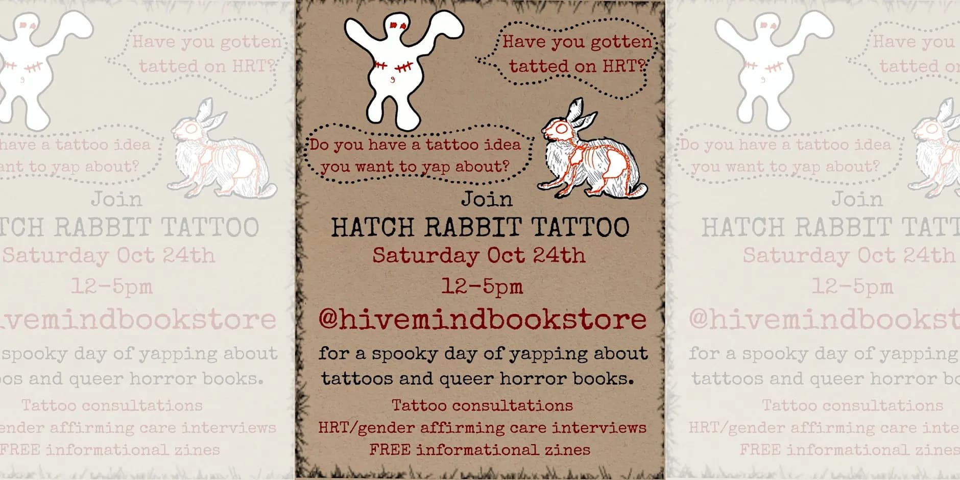 Tattoo Consultations and T4Tatt interviews with Hatch Rabbit Tattoo