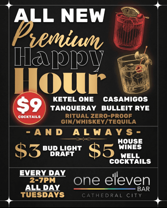 11.03 - Happy Hour every day 2-7pm and ALL NIGHT on Tuesdays!