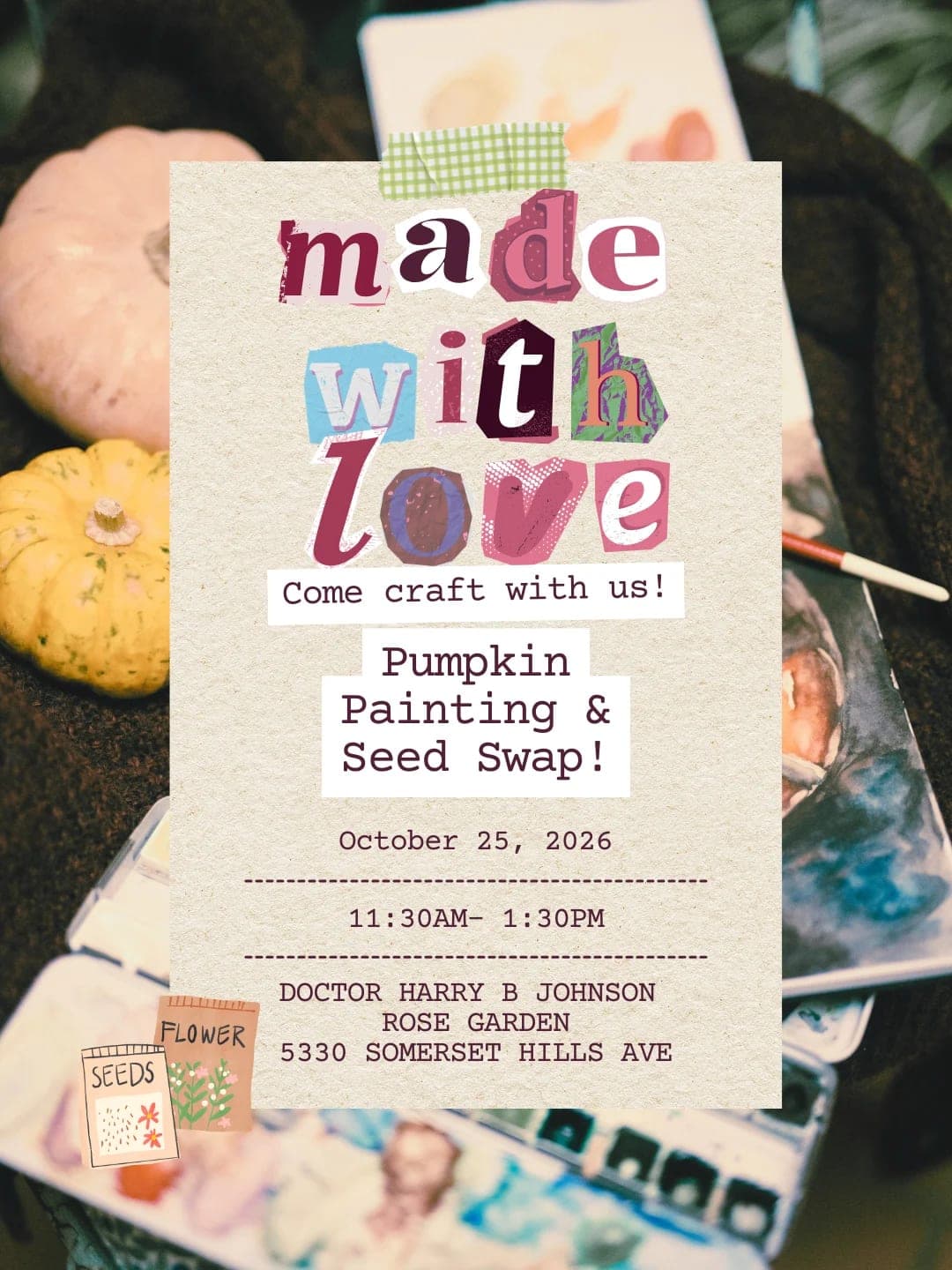 Made with Love Pumpkin Painting & Seed Swap