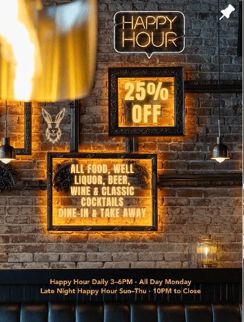 10.22 - Happy hour The Hare LB