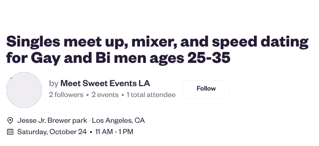Singles meet up, mixer, and speed dating for Gay and Bi men ages 25-35