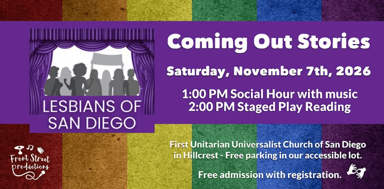 Lesbians of San Diego Staged Play Reading "Coming Out Stories"