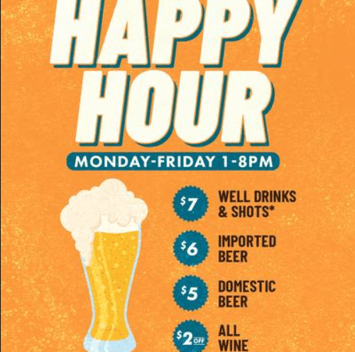 10.22 - Happy Hour 1pm-8pm!